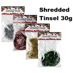 Christmas Tinsel, Shredded, 30g assorted